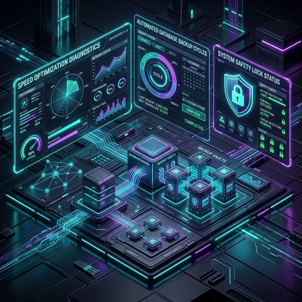 Lightechouse Website Maintenance - Detailed Technical Architecture Illustration